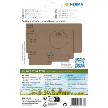 Etichette adesive HERMA 2075 rettangolari con angoli arrotondati permanente marrone 72 pz.