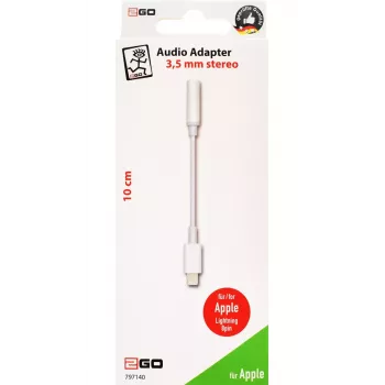 Cavo audio 2GO 797140 0,1 m 3,5 mm Lightning bianco