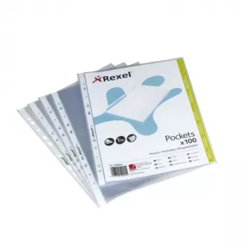 Rexel Premium A4 buste trasparenti aperte in alto trasparente (100), Legal, trasparente, polipropilene (PP), verticale, 0,08 mm, 255 mm