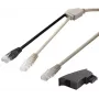 Goobay 95286 cavo adattatore TAE, 2x RJ45 a RJ45 (8P8C) / TAE-F, 3 m, nero/grigio