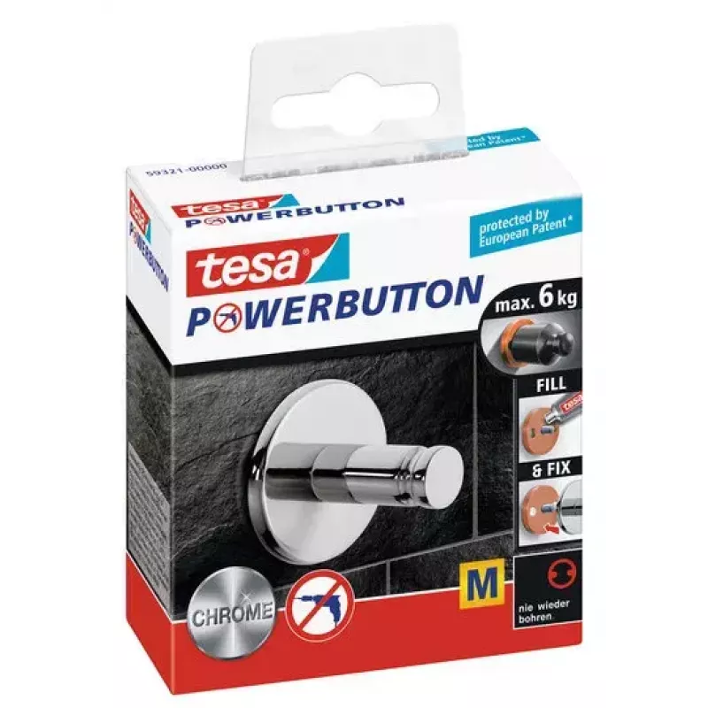 Gancio universale TESA Powerbutton 59321 cromato