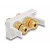 Delock Easy 45 modulo Snap-in, 2 x Binding Post, anello colorato rosso/nero, bianco RAL 9003 (81397)
