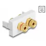 Delock Easy 45 modulo Snap-in, 2 x Binding Post, anello colorato rosso/nero, bianco RAL 9003 (81397)