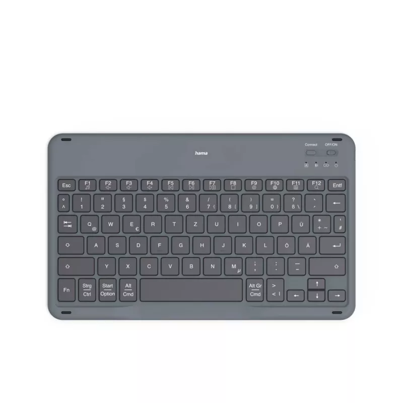 Hama Travel 500 custodia con tastiera Bluetooth per tablet da 7–11 pollici, QWERTZ (DE), nera