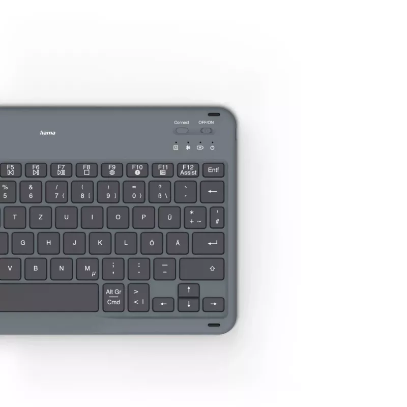 Hama Travel 500 custodia con tastiera Bluetooth per tablet da 7–11 pollici, QWERTZ (DE), nera