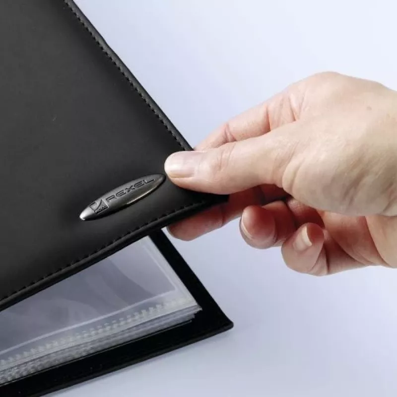 Rexel Soft Touch Smooth A4 libro espositore 24 tasche nero, nero, 24 tasche, A4, 530 g, 237 mm, 324 mm
