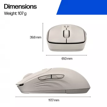 Mouse wireless HP 400 Quiet nero — ambidestro, RF e Bluetooth, 6000 DPI, 5 tasti
