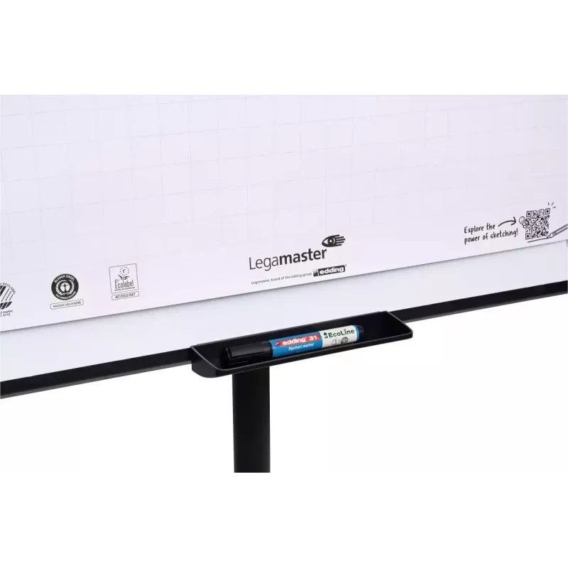 Lavagna a fogli mobili con base rotonda Legamaster SKETCH EASY – acciaio, 5 ruote, 720×600 mm