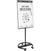 Lavagna a fogli mobili con base rotonda Legamaster SKETCH EASY – acciaio, 5 ruote, 720×600 mm