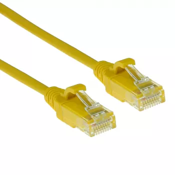 ACT giallo 0,25 m LSZH U/UTP CAT6 Datacenter Slimline cavo patch con connettori RJ45, senza linguetta