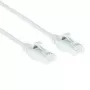 Cavo patch slimline datacenter ACT bianco 0,25 m LSZH U/UTP CAT6 con protezione anti-aggancio e connettori RJ45