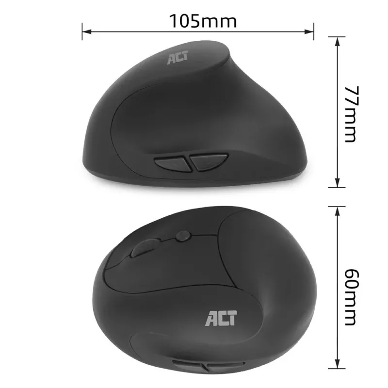 Mouse ACT ergonomico wireless 1600 DPI RF senza fili