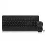 Set tastiera e mouse wireless ACT (Qwerty), click silenzioso, ecologico, in materiali riciclati