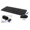 Set tastiera e mouse wireless ACT (Qwerty), click silenzioso, ecologico, in materiali riciclati