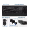 Set tastiera e mouse wireless ACT (Qwerty), click silenzioso, ecologico, in materiali riciclati