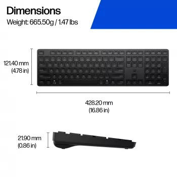 HP 490K tastiera multi-device dual-mode, full-size (100%), wireless, USB + Bluetooth, QWERTY, nero