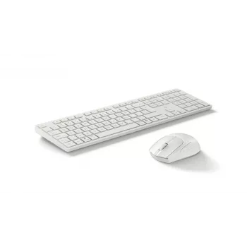 Set tastiera e mouse KINGSTON 490C — tastiera full-size wireless (Plunger) con mouse RF + Bluetooth, bianco