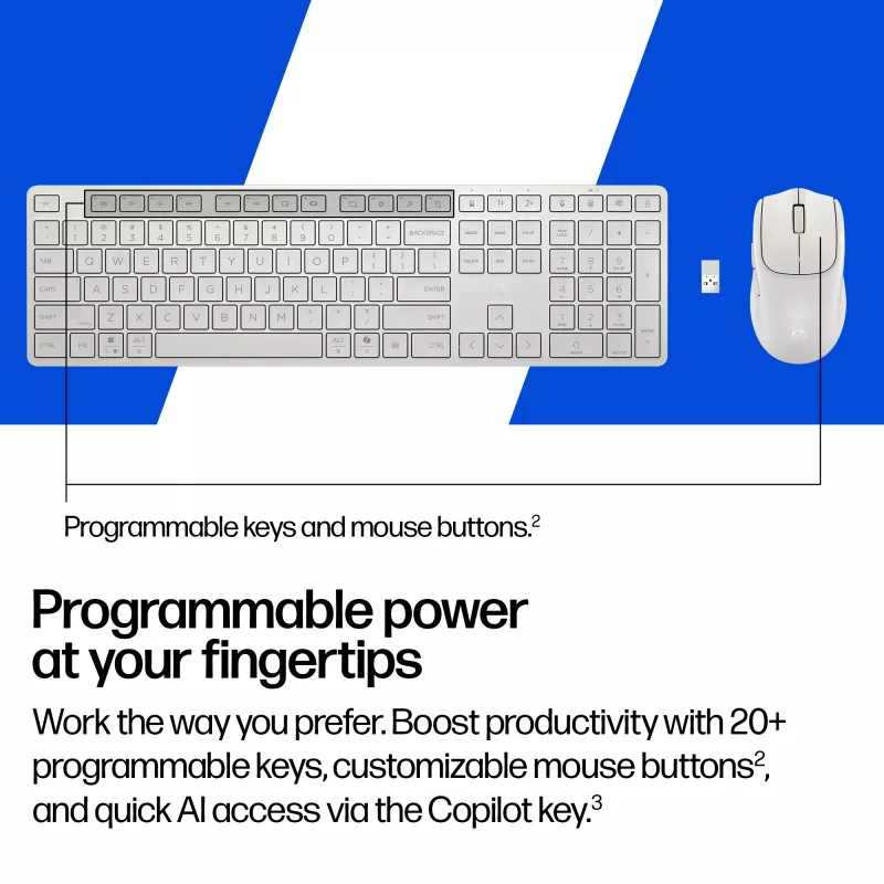 HP 490C Multi-Device Dual-Mode Combo tastiera e mouse, QWERTY