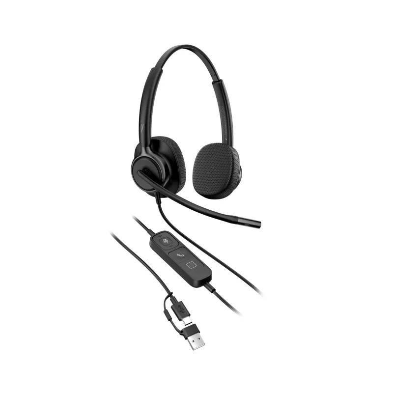 Cuffie stereo con filo HP Poly Mission 425 USB — Bulk, peso 132 g