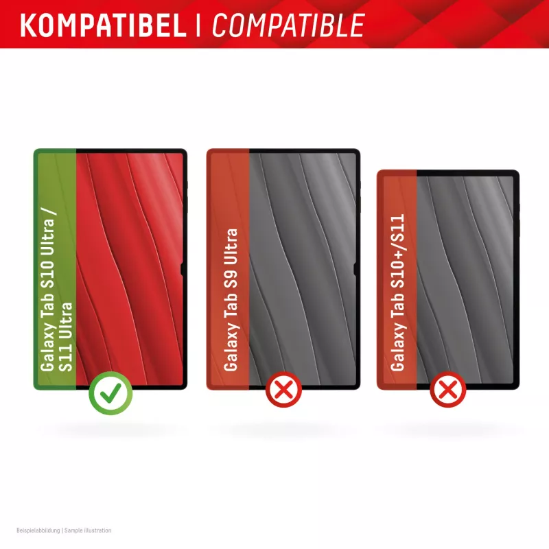 Displex Vetro per tablet (9H) per Samsung Galaxy Tab S10 Ultra/S11 Ultra, cornice di montaggio Eco, infrangibile