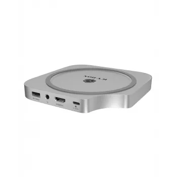 ICY BOX docking station USB Type-C 7-in-1 con slot M.2 NVMe, SSD, scheda di memoria, M.2, 4 TB, USB 3.2 Gen 2 (3.1 Gen 2) Type-C, argento, alluminio