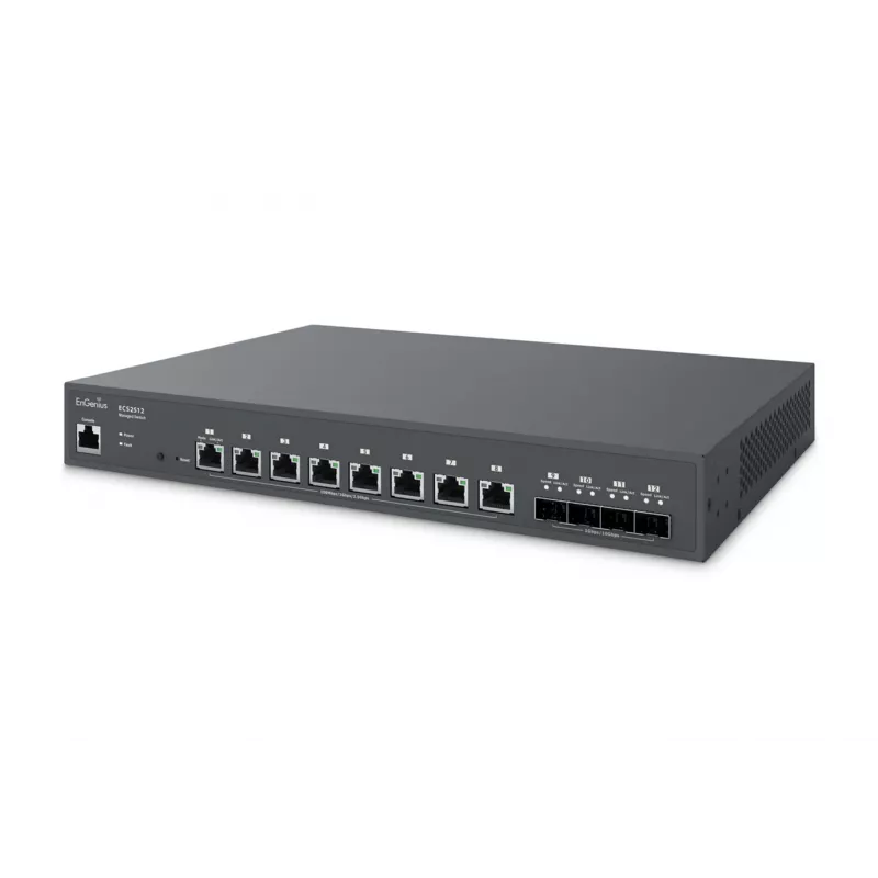 Switch gestito EnGenius Cloud 8 porte 2.5GbE 4xSFP+ L2+ 13i, gestito, L2+, 2.5G Ethernet (100/1000/2500), full duplex, installazione rack