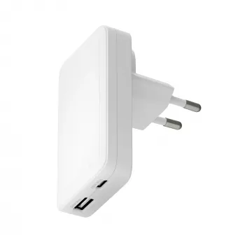 Caricabatterie d bramante Pro sottile Charger USB-C 45 W + USB-A 30 W, uso interno, AC, bianco