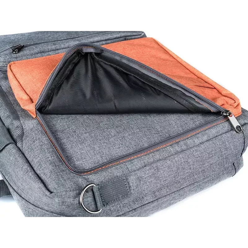 Borsa messenger MODECOM RENO per laptop da 15,6 pollici (39,6 cm), nylon, grigio/arancione