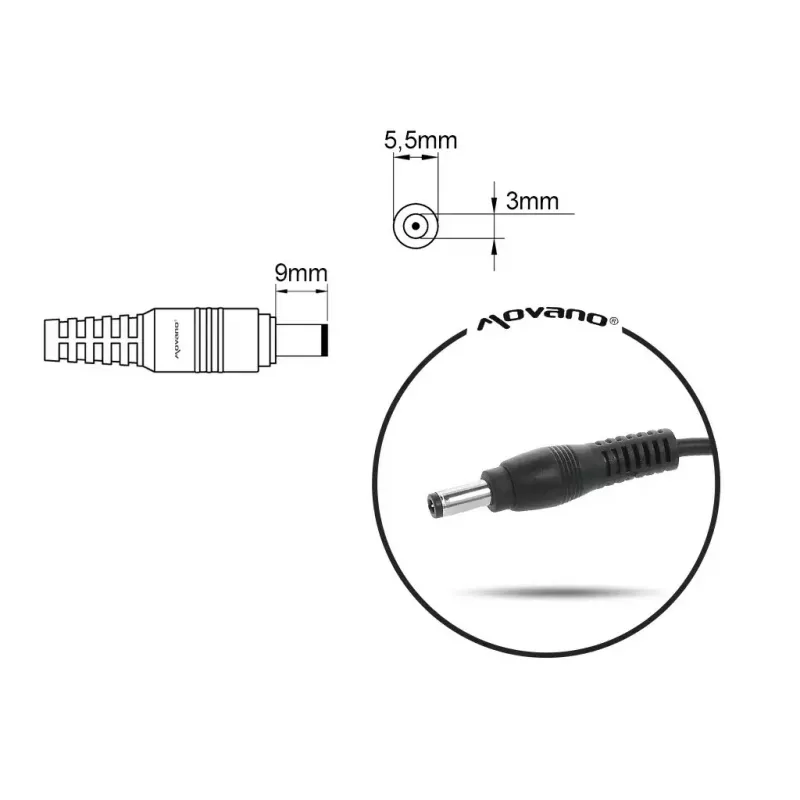 Alimentatore per notebook MITSU 19V 4,74A (pin 5,5×3,0 mm) compatibile con Samsung