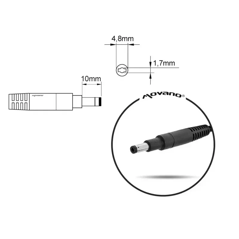 Alimentatore per notebook MITSU 19,5V 3,33A (connettore 4,8×1,7) per HP
