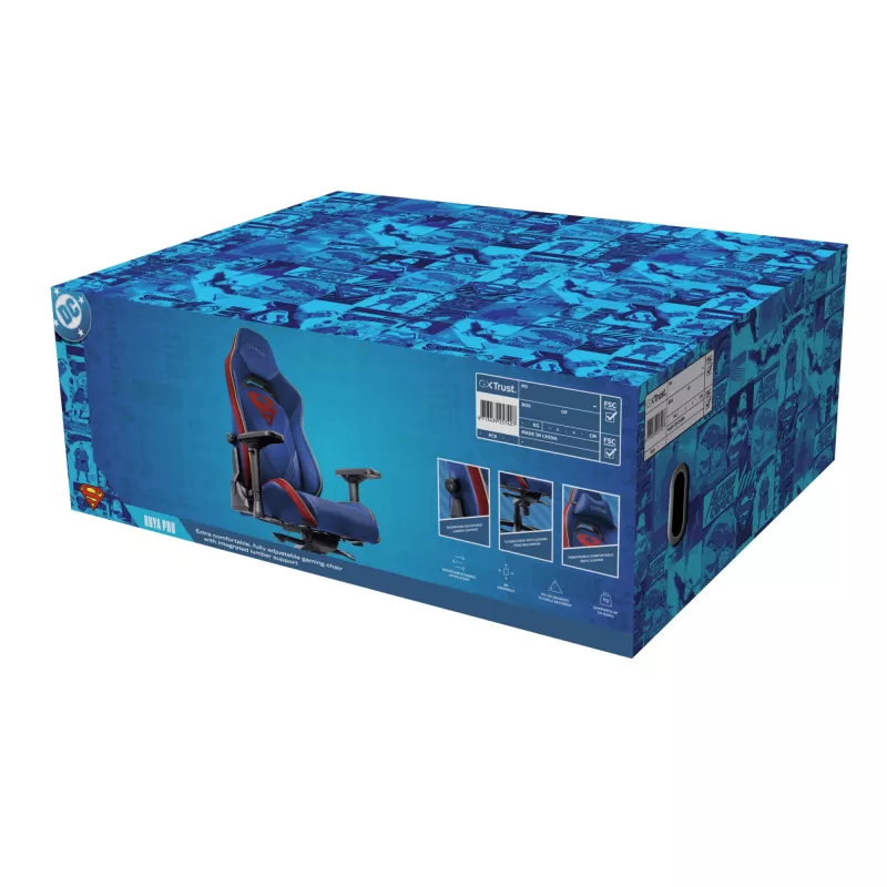 Sedia gaming TRUST RUYA PRO GXT721SM Superman — design ergonomico, regolabile in altezza