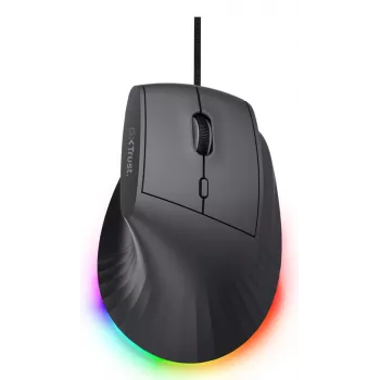 Mouse gaming TRUST GXT 145 Rexxa per destrimani USB Type-A 12800 DPI, con filo, rotella RGB, nero