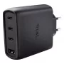 Caricabatterie rapido AC TRUST Maxo 65W per interni, 3× USB-C, max 20V, cavo 2 m, nero