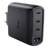 Caricabatterie rapido AC TRUST Maxo 65W per interni, 3× USB-C, max 20V, cavo 2 m, nero