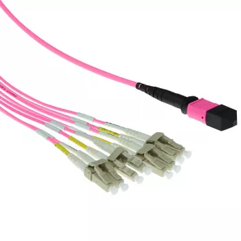 ACT cavo patch fanout multimodale 50/125 OM4 da 3 metri 1 x connettore femmina MTP – 4 x LC duplex, 8 fibre