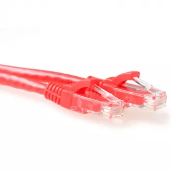ACT cavo patch U/UTP CAT6 rosso da 5 metri con protezione anti-piegatura e connettori maschi RJ45