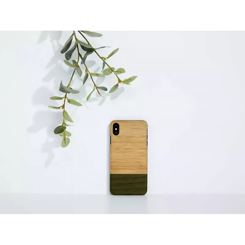 Custodia per smartphone uomo in legno per iPhone X/XS — foresta di bambù nero