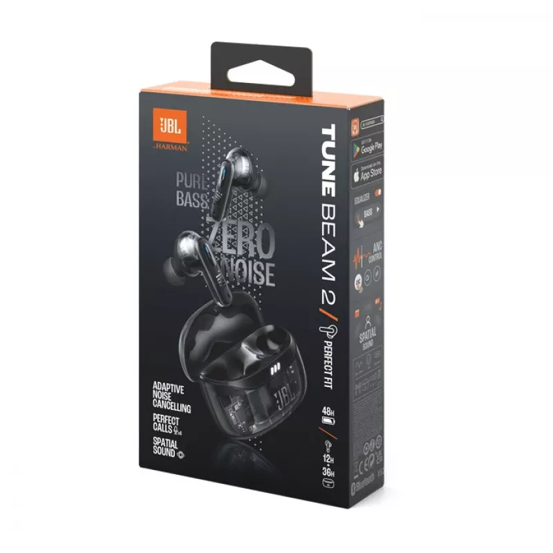Cuffie JBL Tune Beam 2 Ghost Edition headset wireless in-ear musica/quotidiano Bluetooth nero