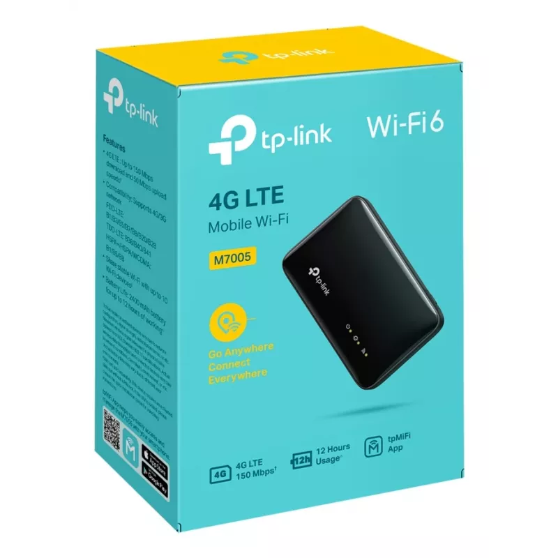 Router wireless 4G TP-Link M7005, single-band 2,4 GHz, NanoSIM, Wi-Fi 6, nero