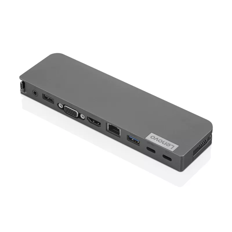 Lenovo 40AU0065EU USB-C Mini Dock, docking station cablata, 65 W, HDMI, VGA, RJ-45, USB 3.0 (USB 3.2 Gen 1), USB-A, nera