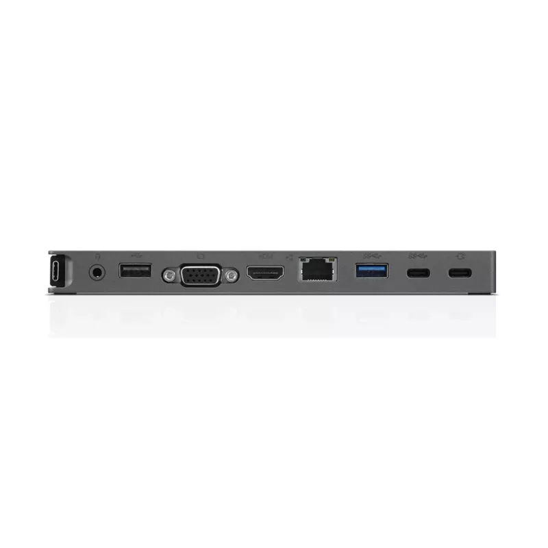 Lenovo 40AU0065EU USB-C Mini Dock, docking station cablata, 65 W, HDMI, VGA, RJ-45, USB 3.0 (USB 3.2 Gen 1), USB-A, nera