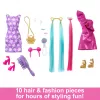 Bambola Barbie Fun & Fancy Hair con capelli biondi multicolore extra lunghi e accessori per lo styling