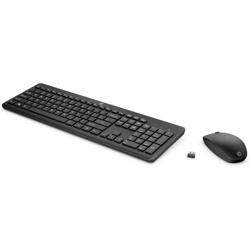 Combinazione mouse e tastiera wireless HP 235, wireless, RF wireless, meccanica, QWERTY, nero, mouse incluso
