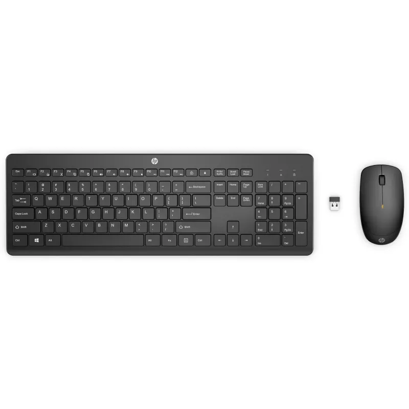Combinazione mouse e tastiera wireless HP 235, full size (100%), wireless, RF wireless, nero, mouse incluso