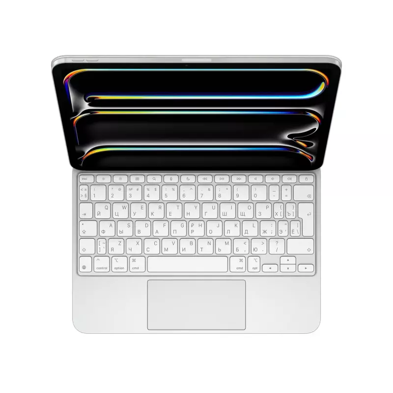 Tastiera Apple Magic QWERTY russa bianca con trackpad per iPad Pro 11 pollici