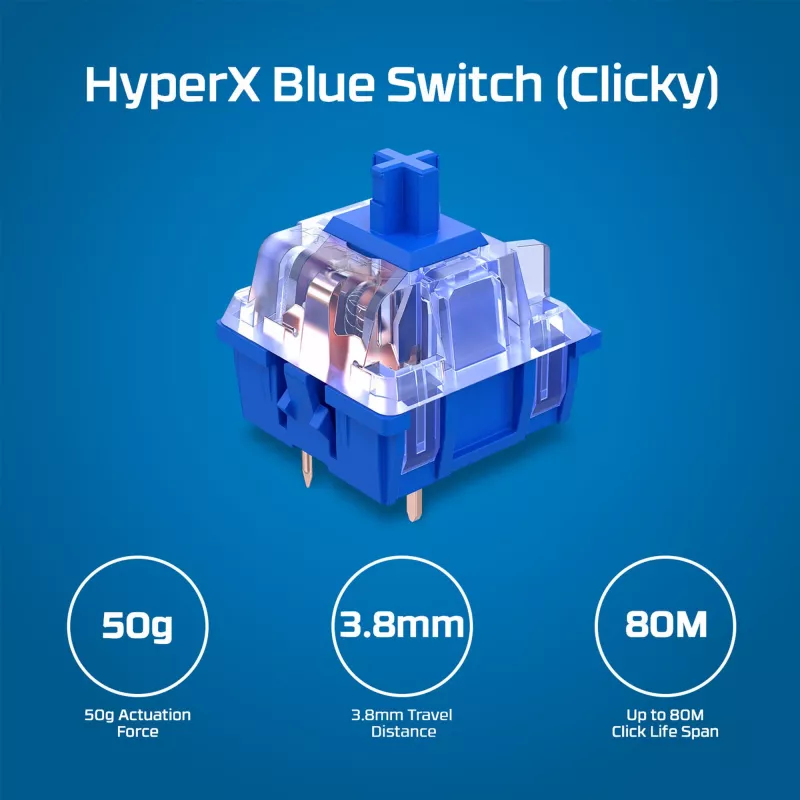HyperX Alloy Origins PBT HX Blue – tastiera meccanica da gaming