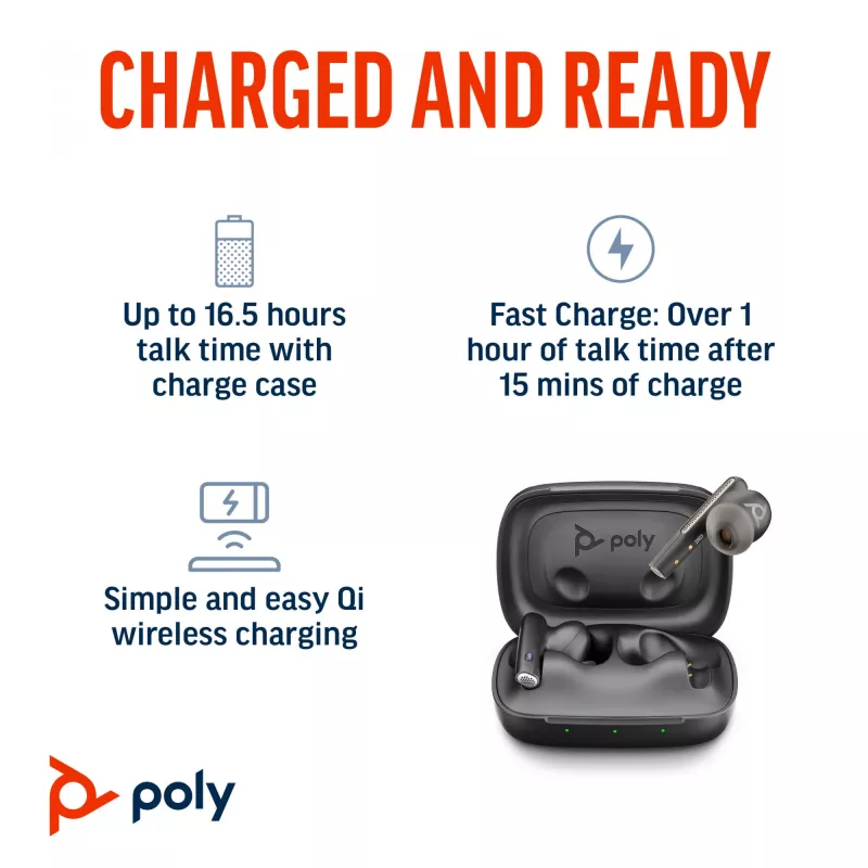HP Poly Voyager Free 60 UC M Carbon nero auricolari +BT700 adattatore USB-C +Basic Charge Case