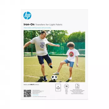 HP Iron-On Transfers per tessuti chiari A4 (210 x 297 mm) 10 fogli
