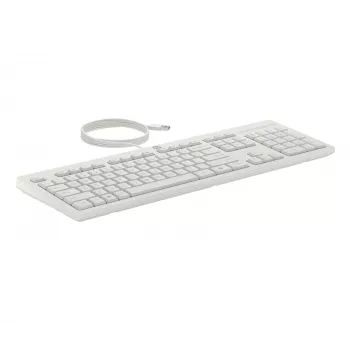 HP 225 combinazione mouse e tastiera con filo, Full-Size (100%), con filo, USB, bianco, mouse incluso