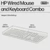 HP 225 combinazione mouse e tastiera con filo, Full-Size (100%), con filo, USB, bianco, mouse incluso